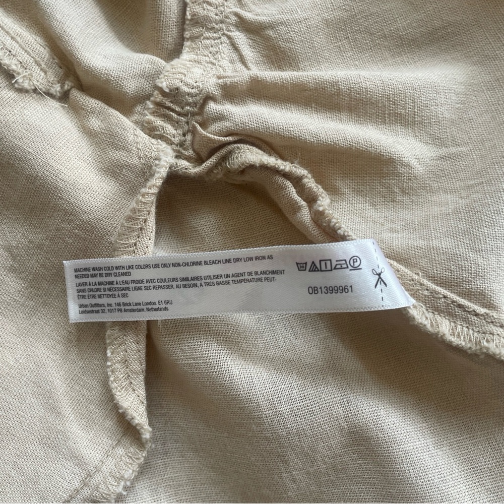 Free People Dress Womens S/P Beige Cross Of Sunlight Mini Boho Square Neck - Picture 5 of 11